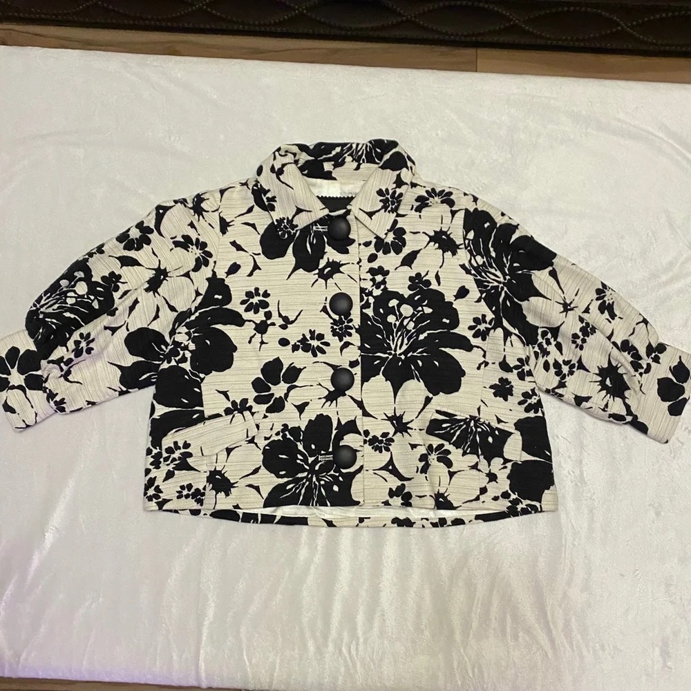 VINTAGE Pink Tartan Floral Tent Coat Blazer